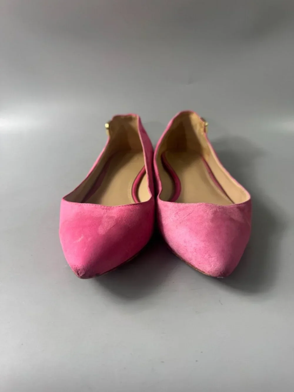 Tory Burch Pink Suede Pointed Flats, Size 7 M